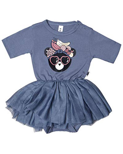 HUXBABY Baby Girls Fruit Bear Ballet OnePiece Infant Deep Blue 36 Months HUXBABY Baby Girls Fruit Bear Ballet OnePiece Infant Deep Blue 36 Months