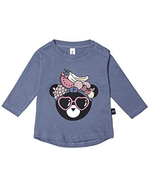 HUXBABY Baby Girls Fruit Bear Top InfantToddler Deep Blue 36 Months HUXBABY Baby Girls Fruit Bear Top InfantToddler Deep Blue 36 Months