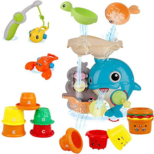 SOWOW Baby Bath Toys Baby Shower Games Bath Toys for 1 2 3 Year Old Boys Girls Bath Toys for Toddlers Bath Toys Bathtub Toy with Strong Suction Cups