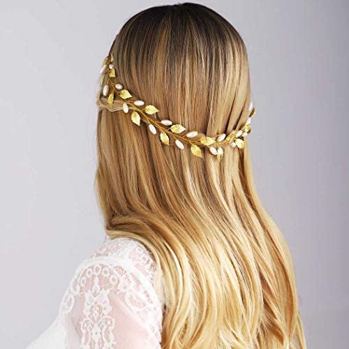 Yean Leaf Wedding Headband Gold Bridal Hair Vine Accessories Hair Pieces for Women and Girls Yean Leaf Wedding Headband Gold Bridal Hair Vine Accessories Hair Pieces for Women and Girls