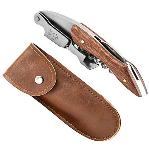Professional Waiters Corkscrew with Wood Handle All Purpose Corkscrew Bottle Opener and Foil Cutter Stainless Steel Wine Opener for Waiters Bartenders Sommeliers Rosewood Professional Waiters Corkscrew with Wood Handle All Purpose Corkscrew Bottle Opener and Foil Cutter Stainless Steel Wine Opener for Waiters Bartenders Sommeliers Rosewood