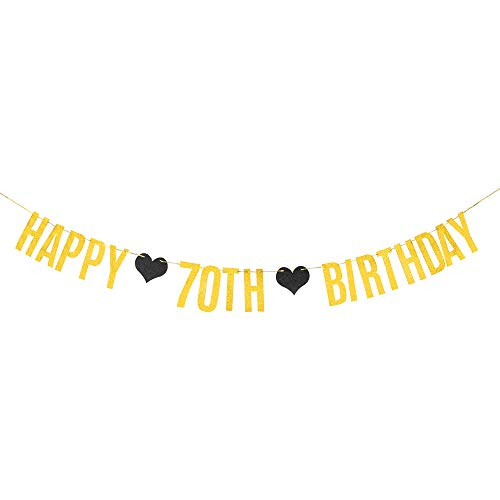 WeBenison Happy 70th Birthday Banner 70 Years Blessed Loved Cheers to 70 Years Birthday Party Decoration SuppliesGold Glitter WeBenison Happy 70th Birthday Banner 70 Years Blessed Loved Cheers to 70 Years Birthday Party Decoration SuppliesGold Glitter