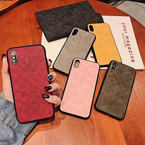 Luxury Elegant iPhone 8 Case, iPhone 7 Case, Red Vintage Monogram TPU & Leather Case for iPhone 8 / iPhone 7 (FBA)