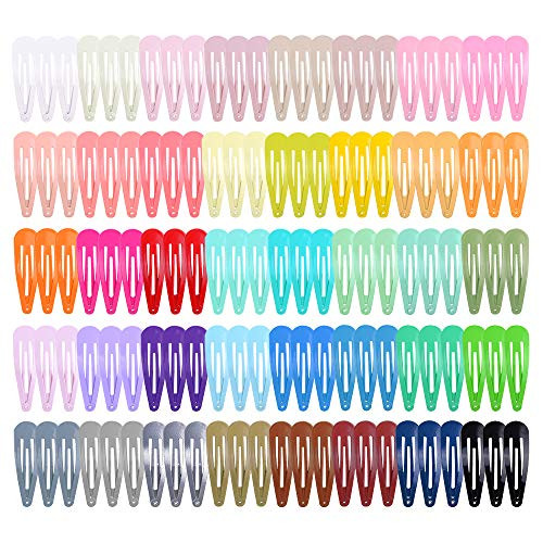 120pcs 2 Inches Hair Clips 40 Assorted Colors Snap Hair Clips Hair Barrettes Snap Barrettes for Girls Kids Women Multicolored