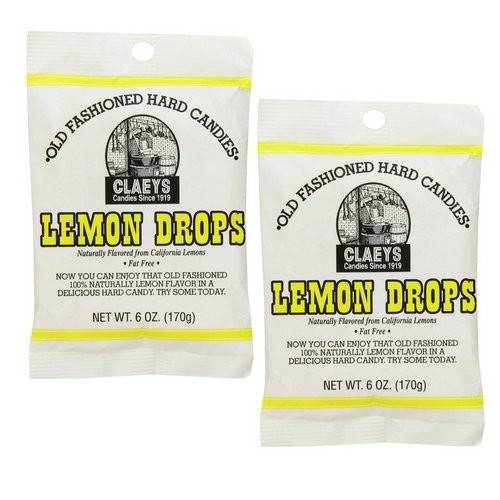Claeys Old Fashioned Hard Candies Lemon Drops 6 oz Pack of 2