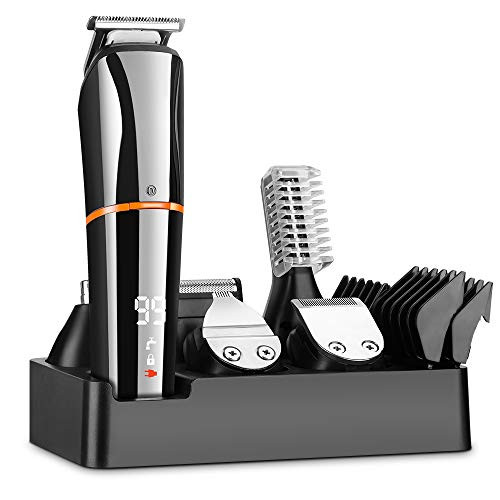 Hair Clipper Beard Trimmer Grooming kit 6 In 1 Hair trimmer Mustache trimmer Body groomer Trimmer for Nose Ear Facial Hair Body Cordless Rechargeable Waterproof LCD display Hair Clipper Beard Trimmer Grooming kit 6 In 1 Hair trimmer Mustache trimmer Body groomer Trimmer for Nose Ear Facial Hair Body Cordless Rechargeable Waterproof LCD display