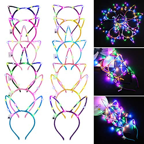 LED Bunny Ear Headband Fascigirl 12pcs Light Up Rabbit Ears Cat Ear Unicorn Headbands Cute Hairbands for Girls Adult Halloween Christmas Party Decorations Cosplay Hair Accessories LED Bunny Ear Headband Fascigirl 12pcs Light Up Rabbit Ears Cat Ear Unicorn Headbands Cute Hairbands for Girls Adult Halloween Christmas Party Decorations Cosplay Hair Accessories