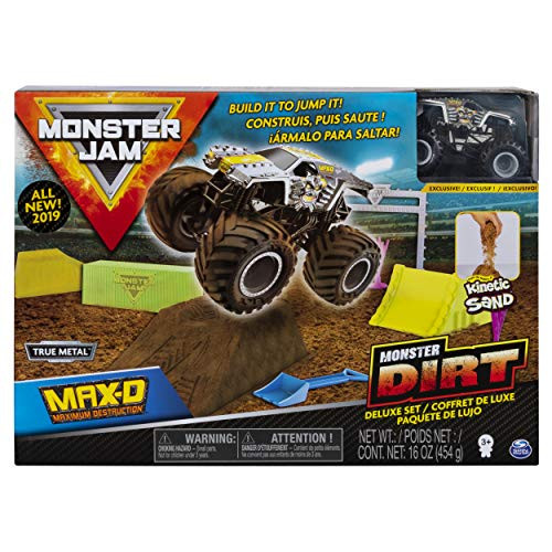 Monster Jam Max D Monster Dirt Deluxe Set, Featuring 16 Ounces of Monster Dirt & Monster Jam Truck