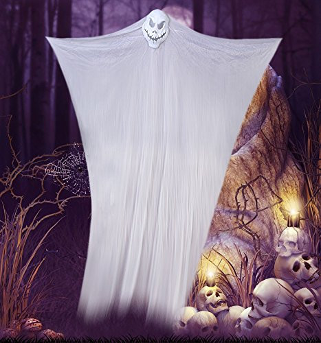 Halloween Props, Halloween Ghost Decorations White Creepy Cloth Hanging Scary Ghost Prop Halloween Hanging Decorations Flying Ghost for Haunted Houses Party Doorways Outdoors Indoor Yard Bar