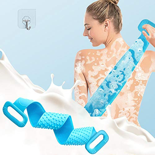Silicone body scrubberBack Scrubber for shower 30inches Exfoliating Silicone Body Back Scrubber Easy to Clean Lathers Well Eco Friendly Long Lasting Comfortable Massage for Shower Silicone body scrubberBack Scrubber for shower 30inches Exfoliating Silicone Body Back Scrubber Easy to Clean Lathers Well Eco Friendly Long Lasting Comfortable Massage for Shower
