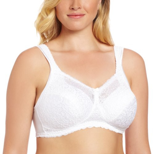 Playtex Womens 18 Hour Airform Comfort Lace Wirefree Full Coverage Bra 4088 White 44C
