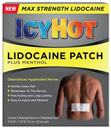 Icy Hot Lidocaine Patch Plus Menthol 5 ea Pack of 3