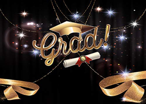 SJOLOON Class of 2020 Graduation Backdrop Graduation Ceremony Party Decoration for Photography Photo Booth 11851 7x5FT