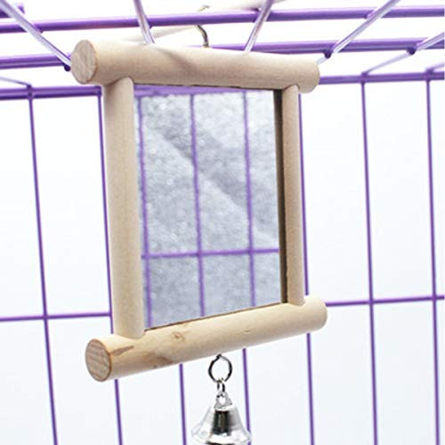 Bonaweite Bird Parrot Cage Mirror Toys with Bell for Macaw African Greys Parakeet Cockatoo Cockatiel Conure Lovebirds Canaries Bonaweite Bird Parrot Cage Mirror Toys with Bell for Macaw African Greys Parakeet Cockatoo Cockatiel Conure Lovebirds Canaries