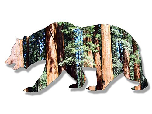 American Vinyl California Bear Shaped Sequoia Sticker National Park ca rv