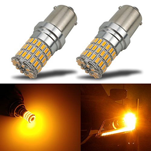 iBrightstar Newest 9-30V Extremely Bright 7507 PY21W BAU15S 2641A LED Bulbs replacement for Turn Signal Lights,Amber Yellow