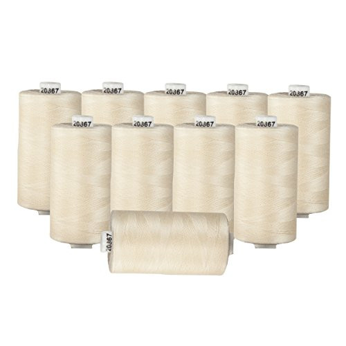 Connecting Threads 100 Cotton Thread Sets  1200 Yard Spools Set of 10  Cream