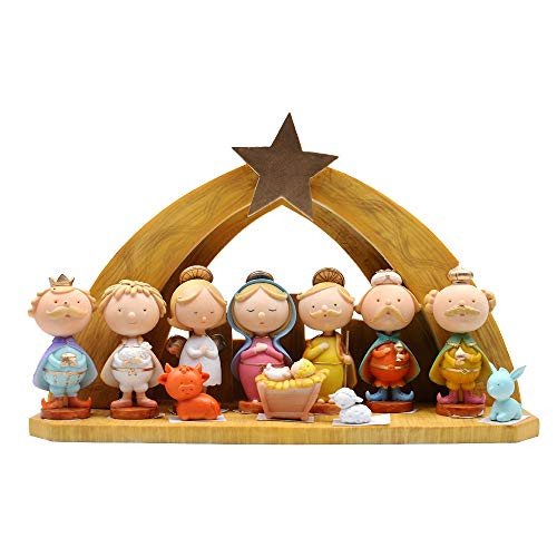 Comfy Hour Xmas Baby Jesus Holy Family Christmas Nativity Scene Figurine Stable Set for Christmas