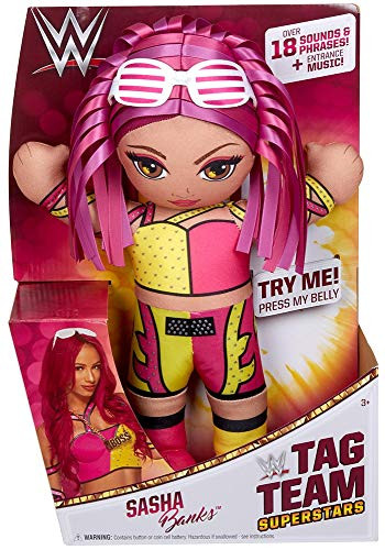 Ringside Sasha Banks  WWE Tag Team Buddies 14 Toy Wrestling Plush Doll