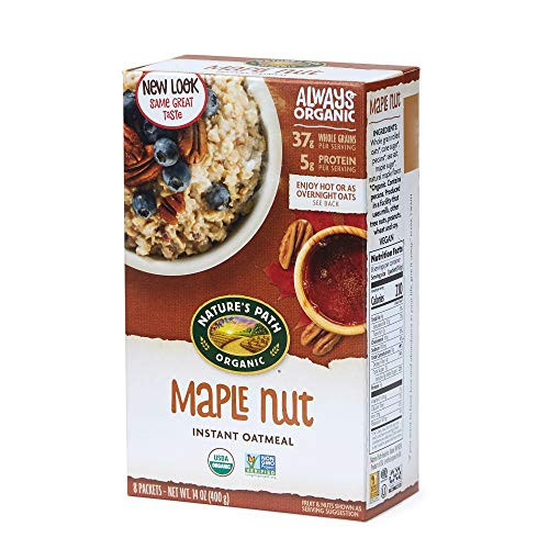 Natures Path Organic Instant Oatmeal Maple Nut 48 Packets Pack of 6 14 Oz Boxes
