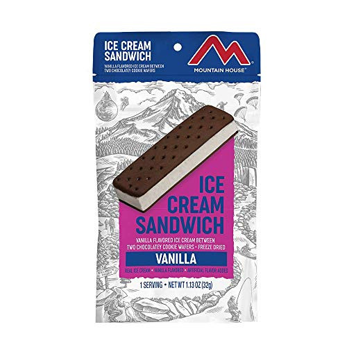 Mountain House Vanilla Ice Cream Sandwich Freeze Dried Backpacking Camping Food 1 Serving Mountain House Vanilla Ice Cream Sandwich Freeze Dried Backpacking Camping Food 1 Serving