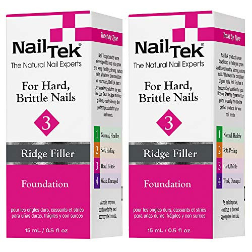 Nail Tek Foundation 3 Ridge Filling Strengthening Base Coat for Hard and Brittle Nails 05 oz 2Pack Nail Tek Foundation 3 Ridge Filling Strengthening Base Coat for Hard and Brittle Nails 05 oz 2Pack