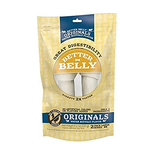 Better Belly Rolls Originals Water Buffalo Flavor Large Bones 2 Count Great Digestible Rawhide