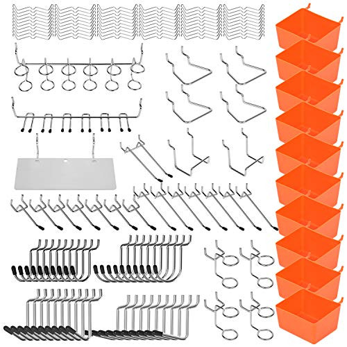 HORUSDY 142Piece Pegboard Hooks Set Pegboard Hooks Assortment for Organizing Various Tools