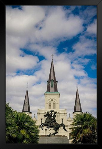Jackson Square New Orleans Photo Black Wood Framed Art Poster 14x20