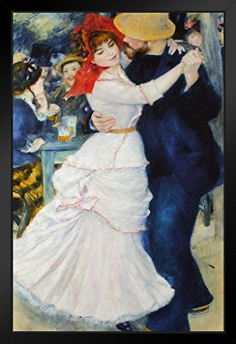 Pierre Auguste Renoir Dance at Bougival Black Wood Framed Poster 14x20