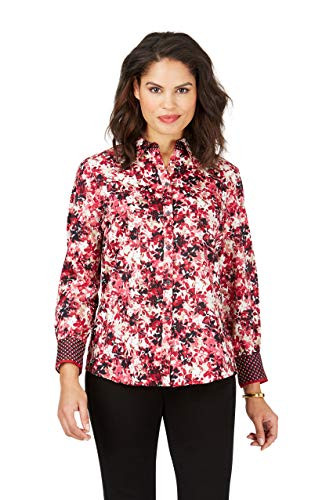 Foxcroft Ava Petite WrinkleFree Vintage Floral Shirt 6P