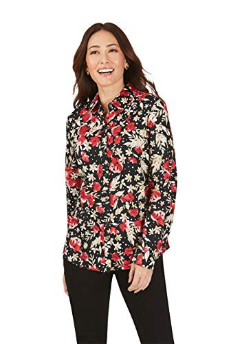 Foxcroft Petite Ava WrinkleFree in Festive Floral