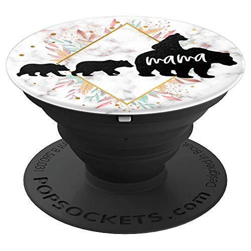 Mama Bear with 3 Three Cubs Phone Grip PopSockets Grip and Stand for Phones and Tablets