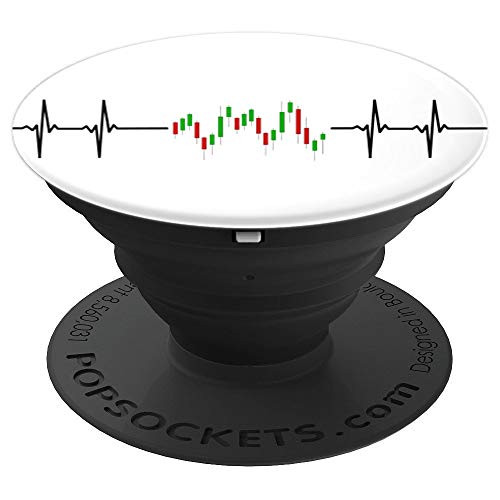 Trading Chart Pulse Heartrate I Candlestick Bull Bear PopSockets Grip and Stand for Phones and Tablets