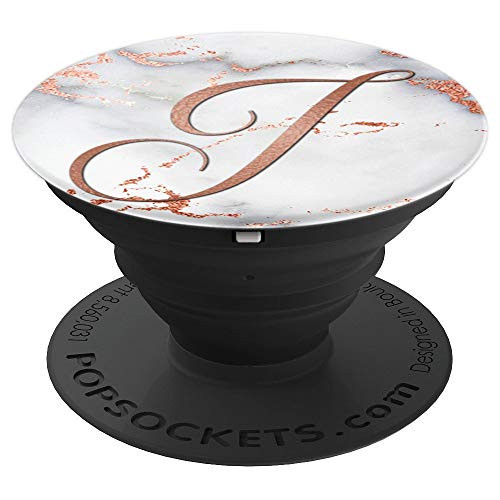 Letter J Faux Marble Monogram Initial PopSockets Grip and Stand for Phones and Tablets