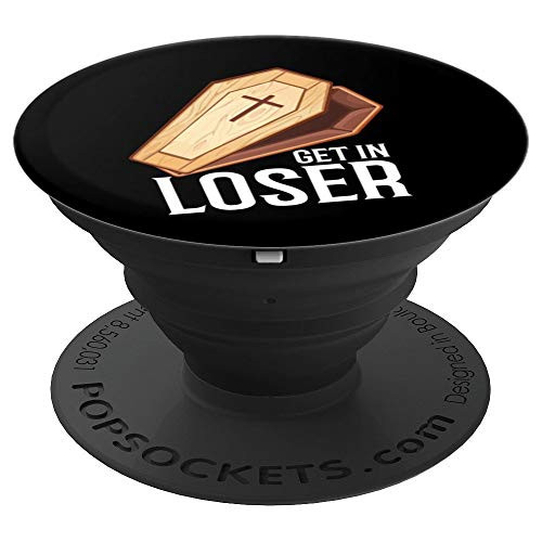 Get In Loser Coffin Pastel Goth Spooky Haunted Halloween PopSockets Grip and Stand for Phones and Tablets
