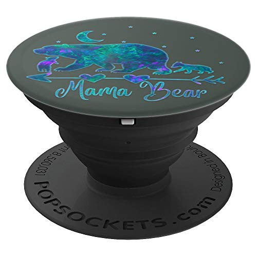 Teal Blue Purple Mama bear Two babies cubs On Midnight green PopSockets Grip and Stand for Phones and Tablets Teal Blue Purple Mama bear Two babies cubs On Midnight green PopSockets Grip and Stand for Phones and Tablets