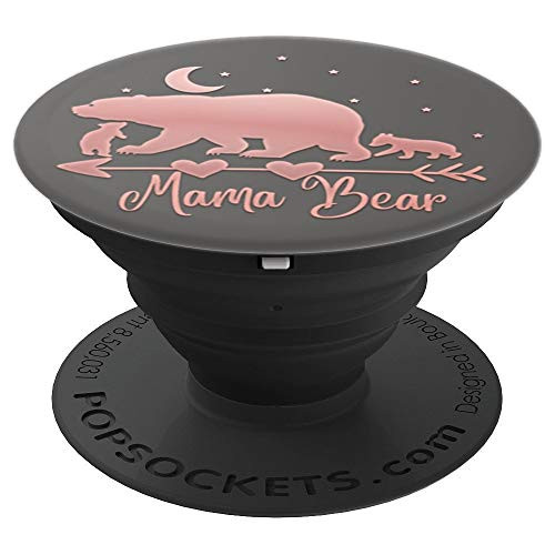 Golden Rose Pink Mama bear Two cubs On Slate Gray PopSockets Grip and Stand for Phones and Tablets Golden Rose Pink Mama bear Two cubs On Slate Gray PopSockets Grip and Stand for Phones and Tablets