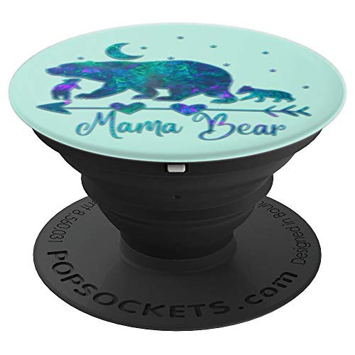 Teal Blue Purple Mama bear Two cubs On Mint Green PopSockets Grip and Stand for Phones and Tablets Teal Blue Purple Mama bear Two cubs On Mint Green PopSockets Grip and Stand for Phones and Tablets