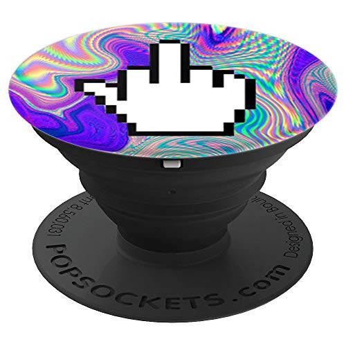 Middle Finger Emoji Trippy Psychedelic Funny PopSockets Grip and Stand for Phones and Tablets