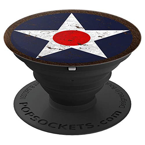WWII Air Corps Fighter Pilot Vintage Patch Design PopSockets Grip and Stand for Phones and Tablets