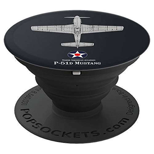 P51 Mustang WWII Fighter Airplane Air Corps Design PopSockets Grip and Stand for Phones and Tablets