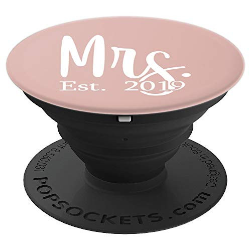 Mrs Est 2019 Pink Funny Wife Relationship Couple Gift PopSockets Grip and Stand for Phones and Tablets