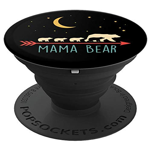 Mama Bear with 4 Cubs Phone Grip Retro PopSockets Grip and Stand for Phones and Tablets