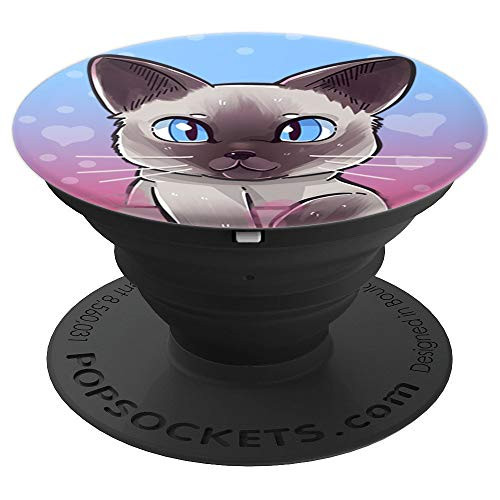 Pocket Cute Siamese Cat Kitten PopSockets Grip and Stand for Phones and Tablets