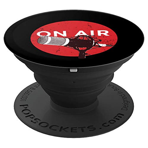 Vintage Retro Style Microphone On Air Radio Podcast PopSockets Grip and Stand for Phones and Tablets