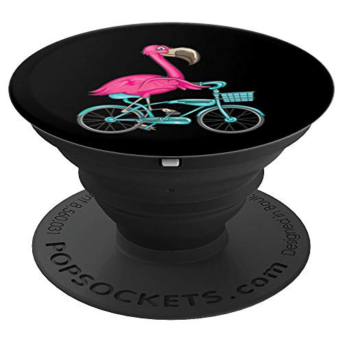 Flamingo Riding A Bicycle  Cool Bikers Funny Bike Bird Gift PopSockets Grip and Stand for Phones and Tablets