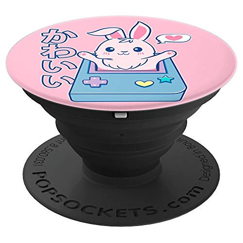 kawaii gamer bunny  Rabbit Pink Pastel Cute PopSockets Grip and Stand for Phones and Tablets