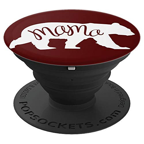 Fuzewear Mama Bear Maroon PopSockets Stand for Smartphones and Tablets PopSockets Grip and Stand for Phones and Tablets