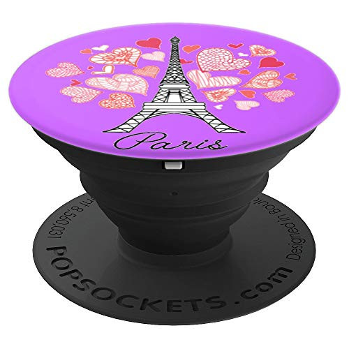 Paris Eiffel Tower with hearts Christmas Gift PopSockets Grip and Stand for Phones and Tablets